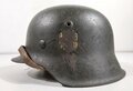 Heer, Stahlhelm M42. Zusammengehöriges Stück, das Innenfutter wackelt etwas. Originallack, entnazifiziert