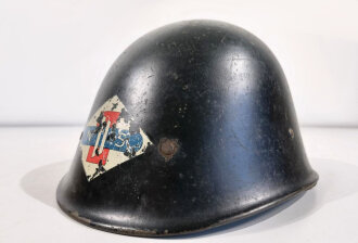 Stahlhelm Niederlande M38 Nederlandse Spoorwegen ( Bahn ), original lackiert