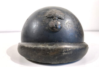 Frankreich, Stahlhelm für Panzertruppen Modell 1935.  Blauer Originallack