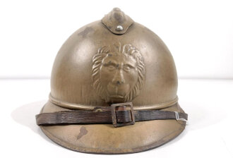 Belgien 1.Weltkrieg, Stahlhelm Modell 1915. Zusammengehöriges Stück, Originallack