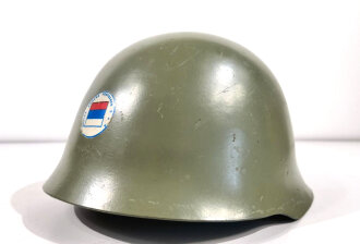 Jugoslawien Stahlhelm M59, Originallack und Abzeichen