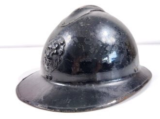 Belgien 2.Weltkrieg, Stahlhelm Modell 1926 für Angehörige der Polizei ( schwarz lackiert )