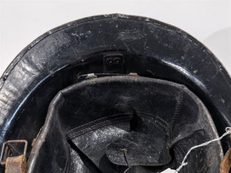 Belgien 2.Weltkrieg, Stahlhelm Modell 1926 für Angehörige der Polizei ( schwarz lackiert )