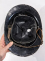 Belgien 2.Weltkrieg, Stahlhelm Modell 1926 für Angehörige der Polizei ( schwarz lackiert )