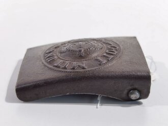 Preußen 1.Weltkrieg, Koppelschloss für Mannschaften aus Eisen, feldgrau lackiert