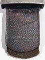Preußen 1.Weltkrieg, Koppelschloss für Mannschaften aus Eisen, feldgrau lackiert. An Lederlasche von Julius Jansen Strassburg
