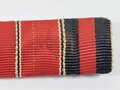 4er Bandspange Eisernes Kreuz 2. Klasse 1939 / Winterschlacht im Osten / Anschlussmedaille Österreich "13. März 1938" / Anschlussmedaille Sudetenland "01. Oktober 1938" / Schöner getragener Zustand