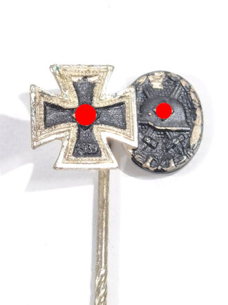 Miniatur 9 mm Eisernes Kreuz und Verwundetenabzeichen...