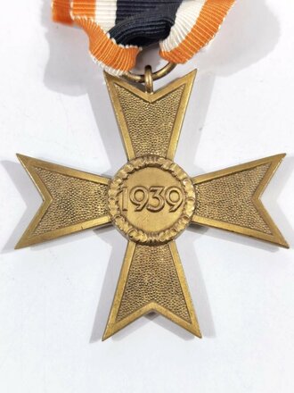 Kriegsverdienstkreuz 2. Klasse ohne Schwerter in Buntmetall / Mit seltenen Orangen Band