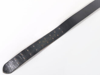 Zweidornkoppel für Parteiverbände, schwarzes Leder, sehr guter Zustand, Gesamtlänge 116cm