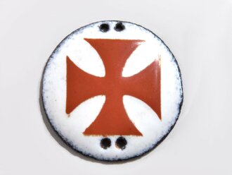 Kaiserreich und 1.Weltkrieg, emailliertes Mützen- und Taschenabzeichen 26mm  für Angehörige der Freiwilligen Sanitätskolonnen in sehr gutem Zustand