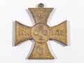 Baden Kreuz für freiwillige Kriegshilfe 1914 - 1916, Zink vergoldet