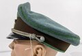 Polizei III.Reich, Schirmmütze für einen Unteroffizier der Schutzpolizei. Kopfgrösse 57 ( gemessen ) Im Deckel flecken und ein Loch, sonst guter Zustand