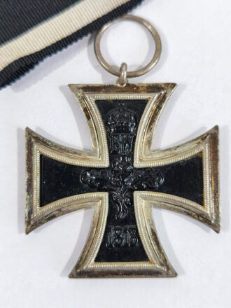 Eisernes Kreuz 2.Klasse 1914, unleserlich markiert, mit Bandabschnitt