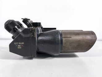 Flakfernrohr D.F. 10 x 80 der Wehrmacht. Blauer Originallack, klare Durchsicht. Hersteller dkl, sehr guter Gesamtzustand
