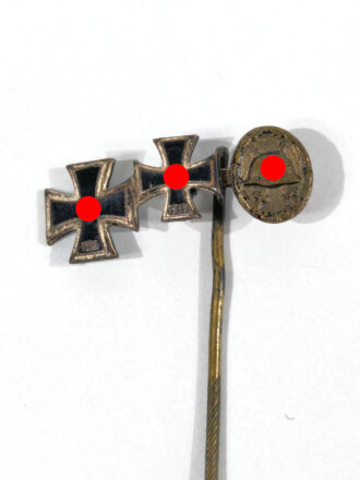 Miniatur Eisernes Kreuz 1 und 2 Klasse , Verwundetenabzeichen 9mm an Nadel