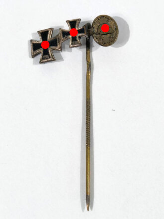 Miniatur Eisernes Kreuz 1 und 2 Klasse , Verwundetenabzeichen 9mm an Nadel