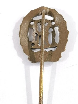 Miniatur Deutsches Reichs Sportabzeichen DRL in Bronze 17mm mit Hersteller " B & n.L" Durchbrochene Ausführung