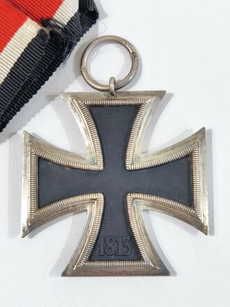 Eisernes Kreuz 2. Klasse 1939 mit Hersteller 65 im Bandring für " Klein & Quenzer, Idar Oberstein " / Hakenkreuz mit voller Schwärzung