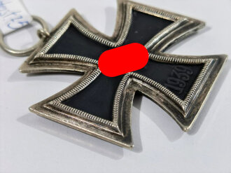 Eisernes Kreuz 2. Klasse 1939 mit Hersteller 75 im Bandring für " zur Zeit noch unbekannt " Sehr selten / Hakenkreuz mit voller Schwärzung