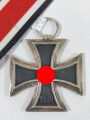 Eisernes Kreuz 2. Klasse 1939 mit Hersteller 75 im Bandring für " zur Zeit noch unbekannt " Sehr selten / Hakenkreuz mit voller Schwärzung