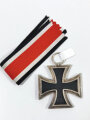 Eisernes Kreuz 2. Klasse 1939 mit Hersteller 75 im Bandring für " zur Zeit noch unbekannt " Sehr selten / Hakenkreuz mit voller Schwärzung