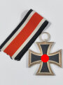 Eisernes Kreuz 2. Klasse 1939 mit Hersteller 52 im Bandring für " Gottlieb & Wagner, Idar Oberstein " extrem selten in diesem Zustand zu finden / Hakenkreuz mit voller Schwärzung