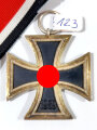 Eisernes Kreuz 2. Klasse 1939 mit Hersteller 123 im Bandring für " Beck, Hassinger & Co, Straßburg" sehr seltene Variante / Hakenkreuz mit voller Schwärzung