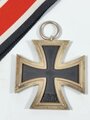 Eisernes Kreuz 2. Klasse 1939 mit Hersteller 6 im Bandring für " Fritz Zimmermann, Stuttgart " seltene Variante / Hakenkreuz mit voller Schwärzung