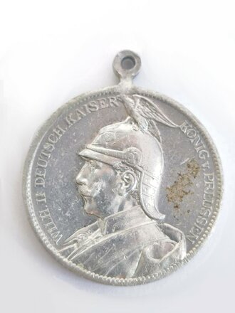 Tragbare Erinnerungsmedaille an das Kaisermanöver 1903 unter Kaiser Wilhelm II.  Aluminium / Durchmesser 34 mm