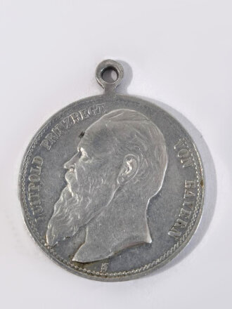 Tragbare Medaille Prinzregent Luitpold Bayern Manöver 1896/ Aluminium / Durchmesser 28 mm