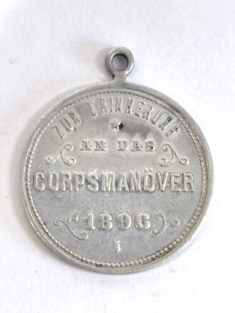 Tragbare Medaille Prinzregent Luitpold Bayern Manöver 1896/ Aluminium / Durchmesser 28 mm