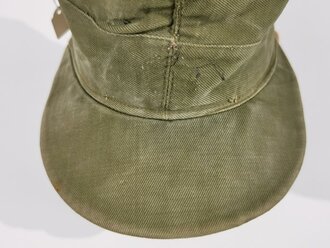 Afrikakorps Tropenfeldmütze des Heeres Modell 1941, getragenes Stück, die Effekten entfernt