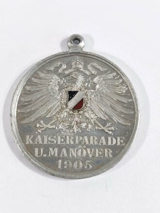 Tragbare Medaille 1905 Aluminium  Wilhelm II (1888-1918) - Erinnerung an das Kaiserparade und Manöver / Aluminium / Durchmesser 39 mm