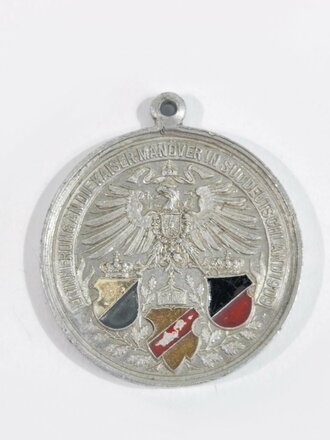 Tragbare Medaille 1905 Wilhelm II- Erinnerung an das Kaiser Manöver 1905/ Aluminium / Durchmesser 39 mm