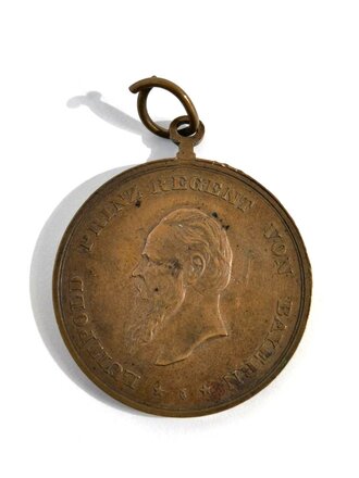 Tragbare Medaille Erinnerung an das 25. jährige bestehen des 2.Fuss. - Art.- Regmt. 1873- 1898 / Bronze / Durchmesser 39 mm