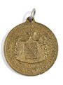 Tragbare Medaille " Erinnerung a.d. Einzug des Residenzstadt Gotha / Bronze vergoldet / Durchmesser 30 mm