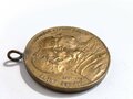 Tragbare Medaille Alfred Krupp " Industrieller, auf die Errichtung seines Denkmals in Essen, die Brustbilder von Alfred und Fr Krupp " / Bronze vergoldet / Durchmesser 42 mm