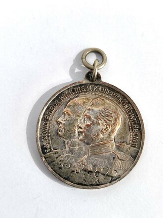 Tragbare Medaille 1913" 100 Jährige jubelfeier des Infanterie Reg. von Horn " / Kupfer versilbert / Durchmesser 33 mm