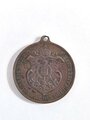 Tragbare Medaille " Erinnerung an das Drei Kaiserjahr " /  Bronze / Durchmesser 35 mm