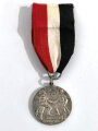 Tragbare Medaille " Einigkeit macht Stark " August 1914 / Zink versilbert  / Durchmesser 29 mm