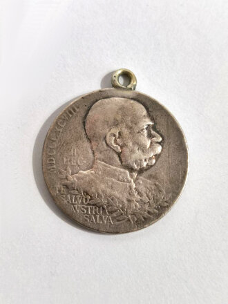Tragbare Medaille " Salvo Austria 2 rest schlecht lesbar / Zink / Durchmesser 25 mm