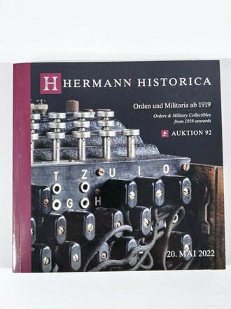 Hermann Historica Auktion 92 " Orden und Militaria ab 1919"  leicht gebraucht, 388 Seiten