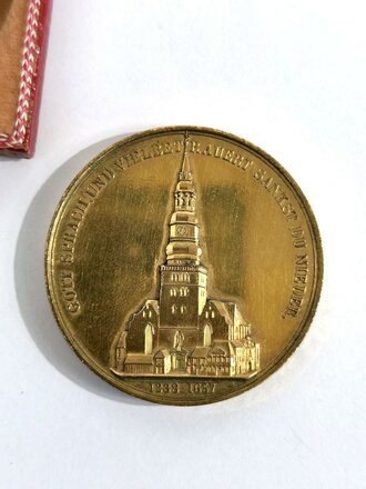 Hamburg, nicht tragbare Medaille in Etui" Gott spricht und neu erstehst du Heilig wieder "  / Messing / 44mm