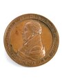 Nicht tragbare Medaille Johann Friedrich Blumenbach (1752-1840)" Naturae interpreti ossa loqui Iubenti Physiosophili Germanici 19. Sept 1825 / Mat. Kupfer / 50mm