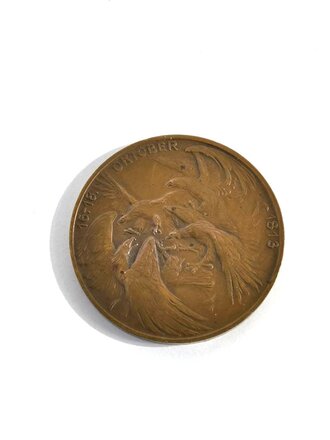 Nicht tragbare Medaille " Deutscher Patriotenbund Völkerschlacht Denkmal bei Leipzig " / Mat. Bronze / 33mm