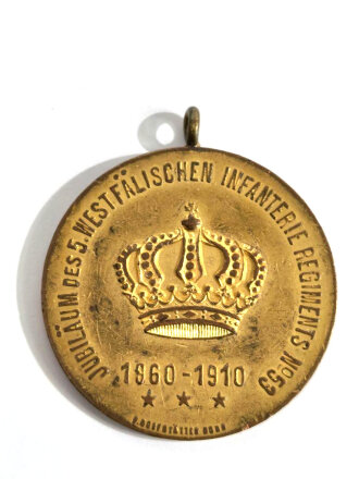 Tragbare Medaille " Jubiläum des 5. Westfälischen Infanterie Regiments No.53 " / Mat. Kupfer / 39mm