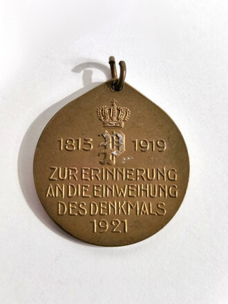 Tragbare Medaille Infanterie Regiment 91 " Zur Erinnerung an die Einweihung des Denkmals 1921 " / Mat. Bronze / 33mm