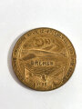 Nicht tragbare Medaille Transatlantikflug 1928 " Baldonnel Airdrome April 12- Greenly Island Bremen " / Mat. Messing / 31mm
