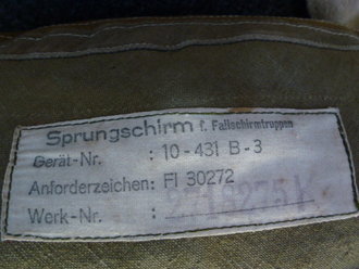 Fallschirmjäger Sprungschirm RZ20, sehr guter Zustand, zusammengehörig